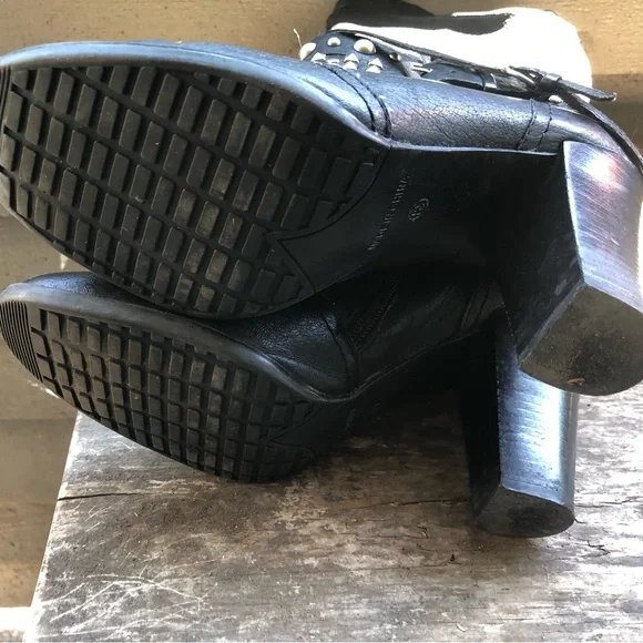 Kelly & Katie Becca Black Leather Studs Knee High Boots Size 8.5M - Picture 15 of 15